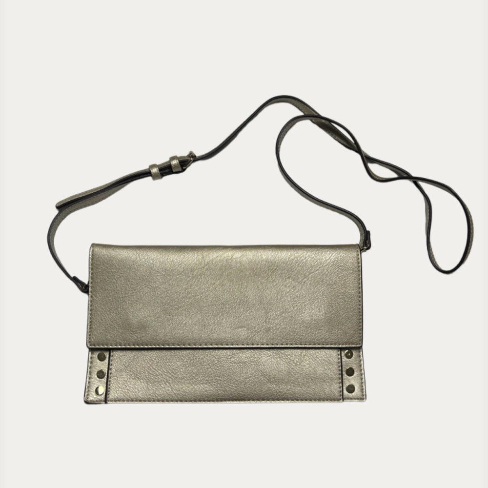Chico’s Gold Metallic Clutch Crossbody Bag
